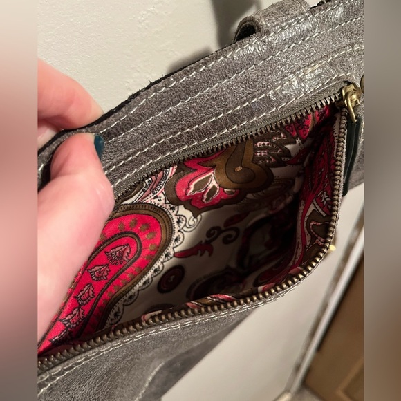 Sophia Visconti Purse Gray Suede And Patent Leather - Picture 12 of 15